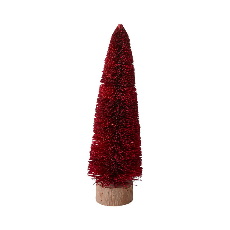 Christmas Tabletop Tree, Red, 10.75" H x 3.75" W x 3.75" D