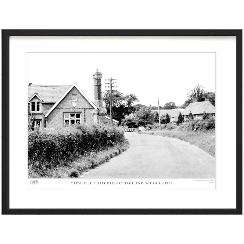 Catsfield, Thatched Cottage And School C1955 by Francis Frith - Single Picture Frame Print, 28cm H x 36cm W x 2.3cm D