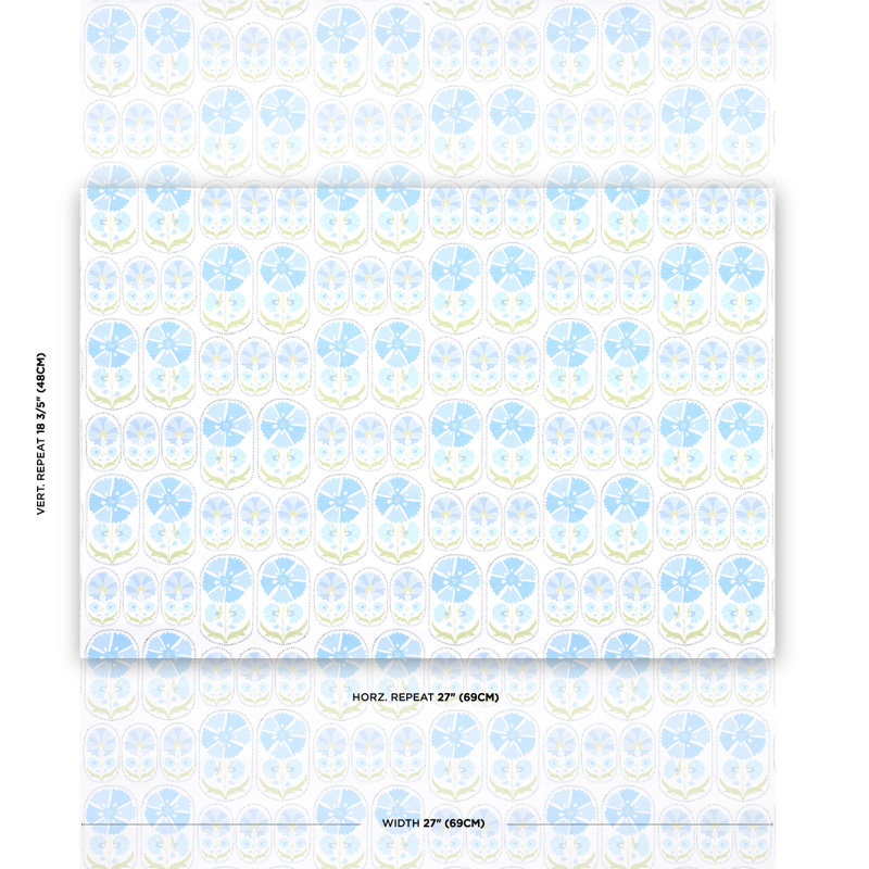 Anjuna Floral Wallpaper, Blue