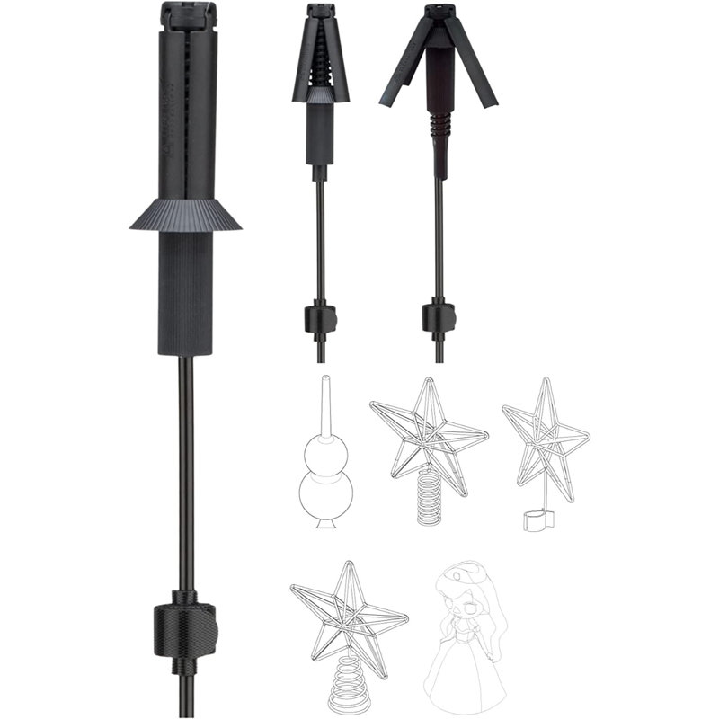 Universal Black Metal Christmas Tree Topper Holder