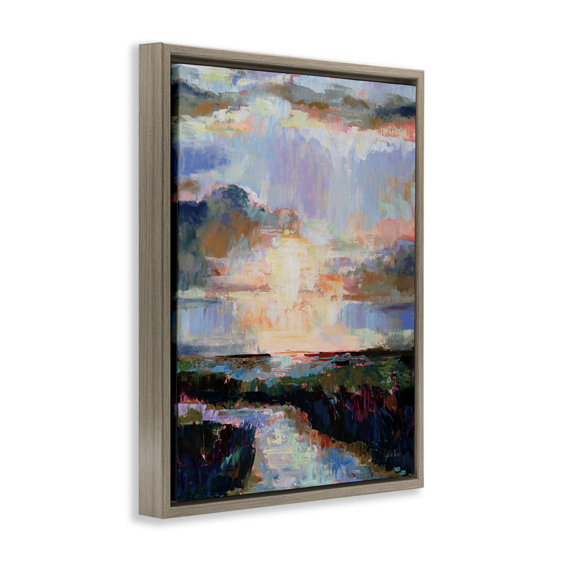 "Sunlit Tide" par Jeanette Vertentes, Cadre flottant orme Montalcino, H 21 po x l 17 po