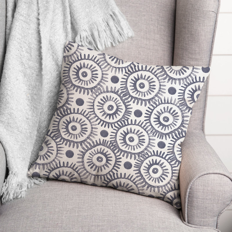 Housse et insert de coussin carré extérieur Circles 14, Bleu, 20 po x 20 po