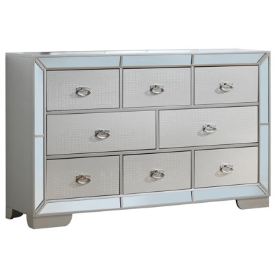 Commode de rangement élégante à champagne argenté