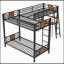 Lit superposé simple en L avec lit mezzanine simple avec bureau et tablette en L, brun