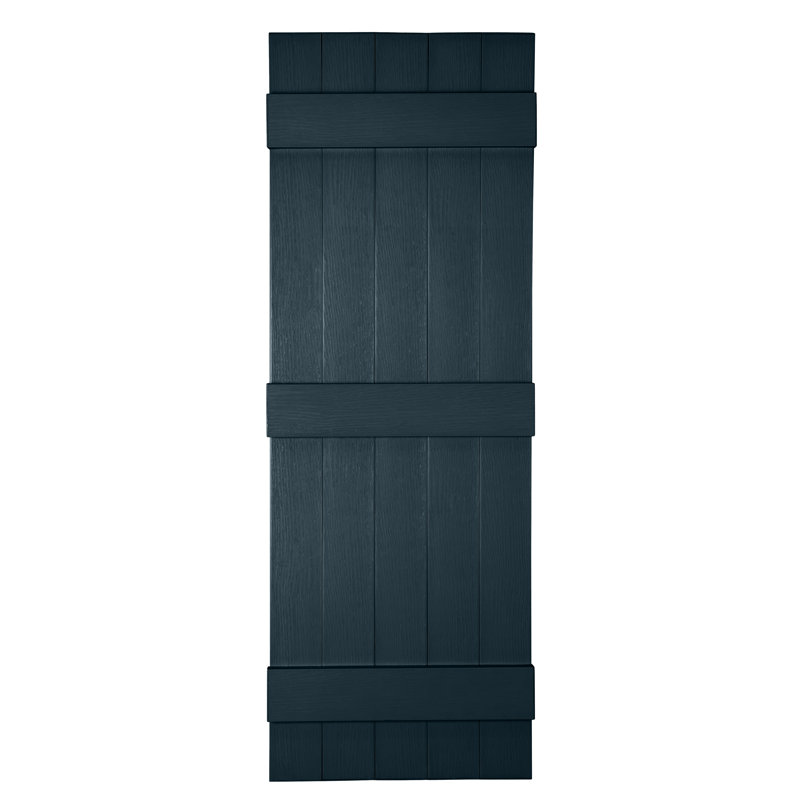 Persiennes personnalisées à 5 planches fermées, Bleu Bedford, 64"