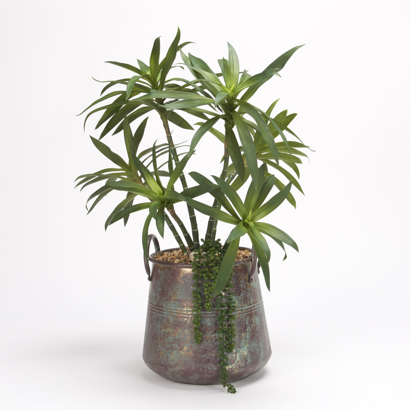 32.5'' Faux Yucca Plant in Metal Pot