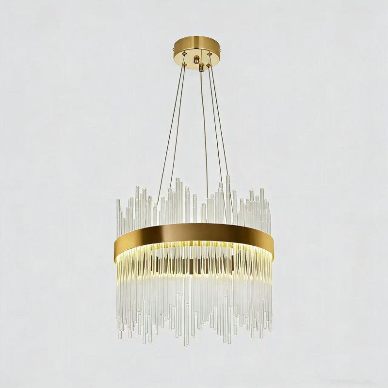 LED Chandelier, 26cm H x 40cm W x 40cm D, Gold, 40 W