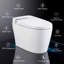 Toilette allongée intelligente sans réservoir avec bidet, chasse double automatique 1,1 / 1,28 gallon par chasse d'eau, siège chauffant, laveuse / sécheuse chaude, chasse au pied, veilleuse, fermeture douce, télécommande-126170136