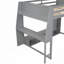 Lit mezzanine double en bois avec bureau, étagères à rangement multiples, DEL et portemanteau suspendu-1219963708