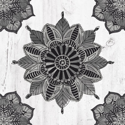 Mandala Morning VI BW by Anne Tavoletti - Wrapped Canvas Print