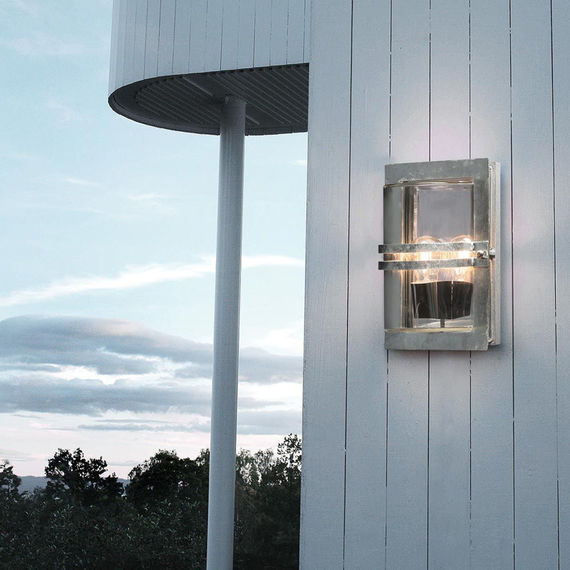 Basel Flush Mounted Sconce, Clear, Galvanised, E27 60W