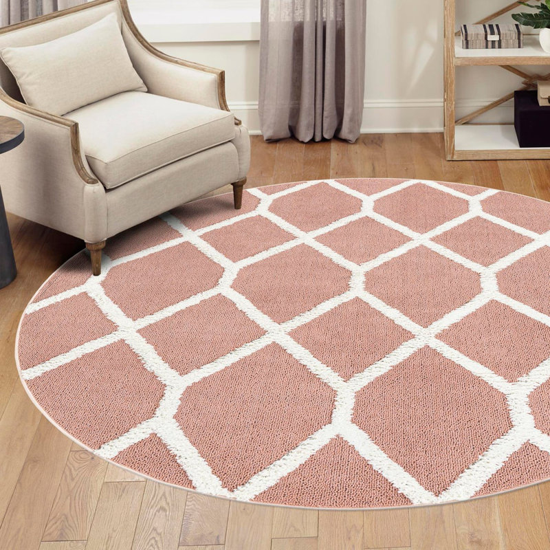 Geometric Indoor Rug, Round 3'3"