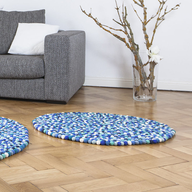Round Madelyn Solid Colour Hand Woven 90cm X 2cm Area Rug