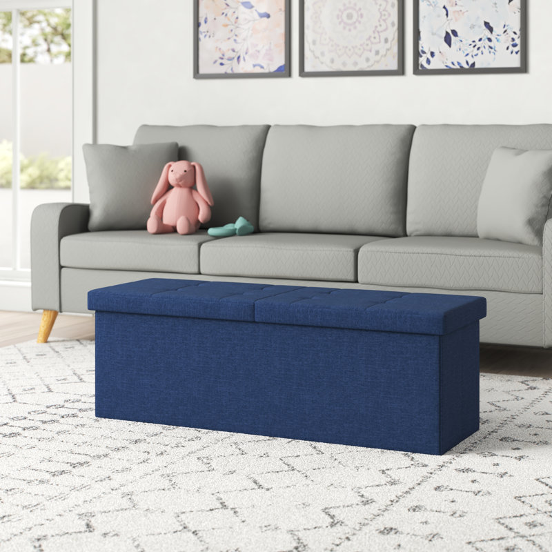 Banc de rangement en tissu, Bleu