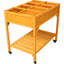 Mobile Raised Wood Planter With Utility Shelf: For Herbs, Veggies, Flowers, Lockable Wheels And Drainage Elevated For A Beautiful Productive Garden: Wheels, Storage Shelf Good Function