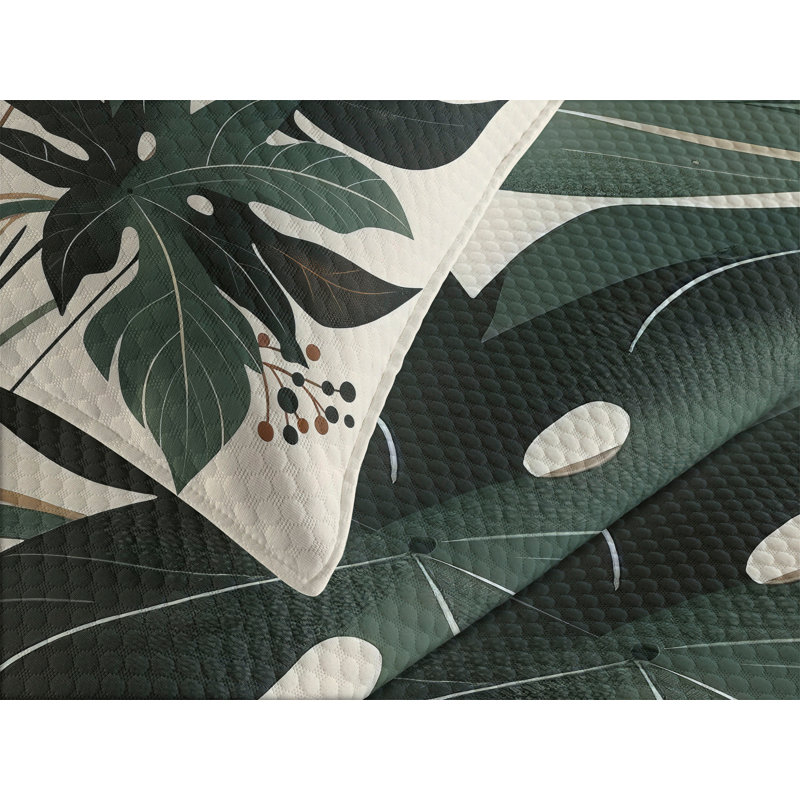 Tropical Abstract Boho Art Queen Microfiber Bedspread Set