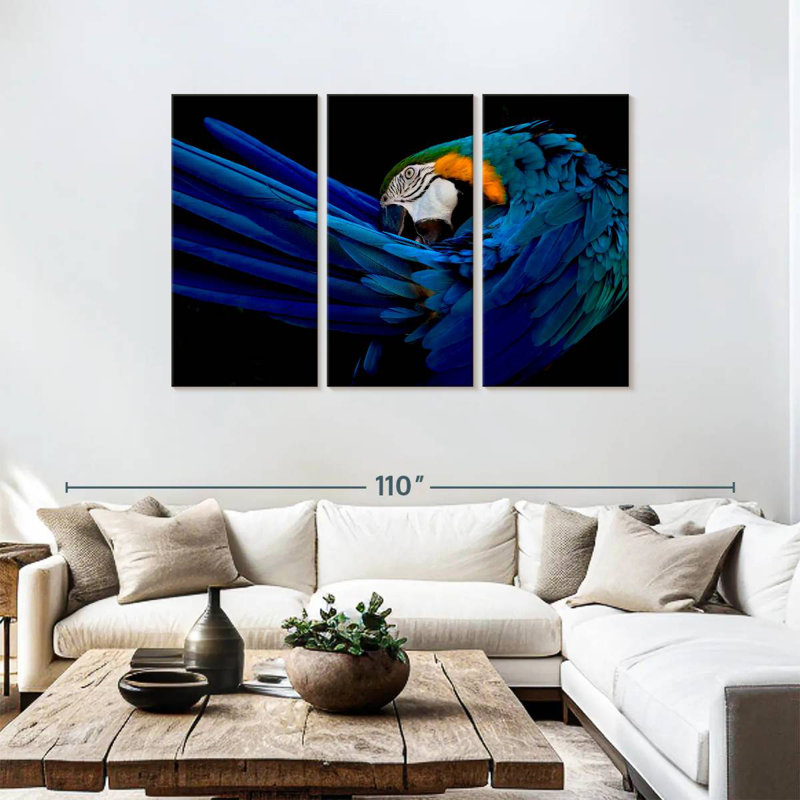 Brampt Majestic Macaw, 48" H x 74" W