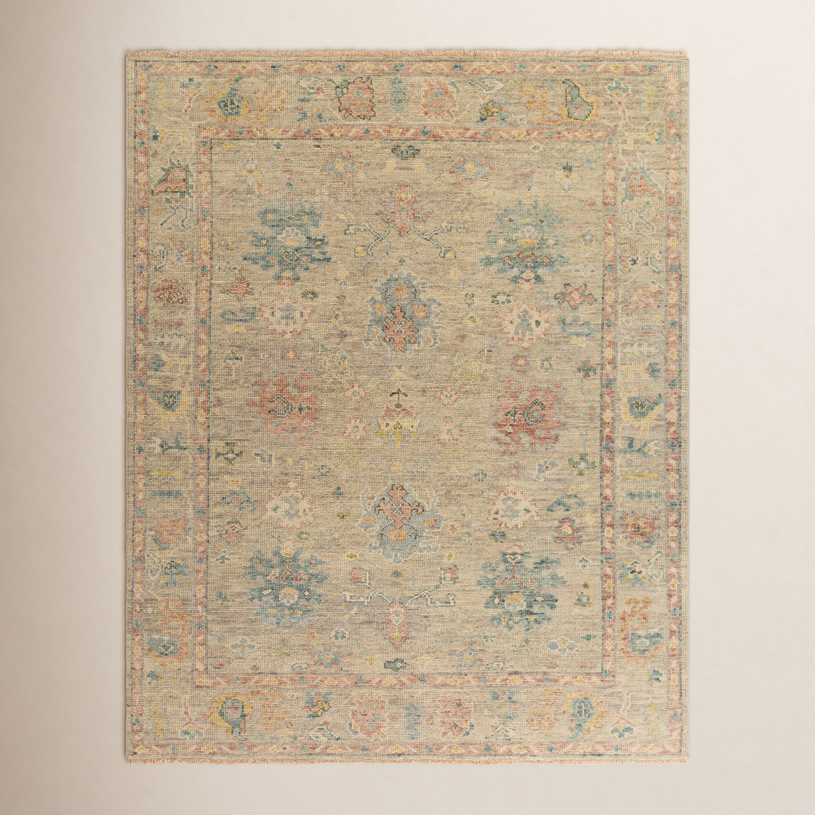 Newham Brown Hand-Knotted Oriental Wool Rug, Rectangle 9' x 13'