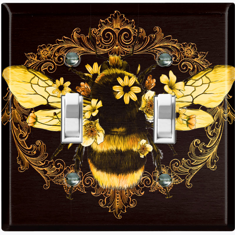 Plaque murale noire avec 2 tournesols