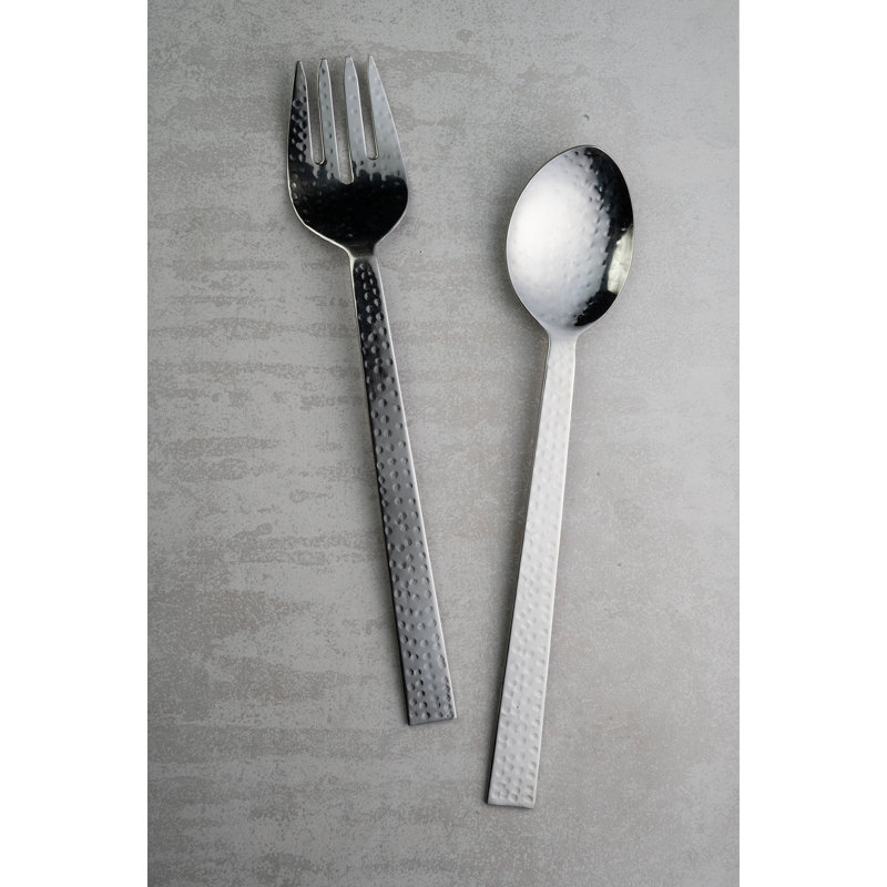 Ensemble de 2 plateaux en acier inoxydable martelé Rowda
