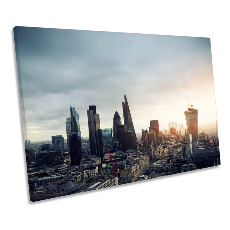 London City Skyline - Wrapped Canvas Print, 40.6cm H x 61cm W x 2cm D