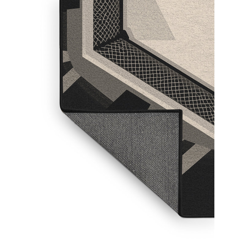 Tapis à motif géométrique en mélange d'arts martiaux et de couleurs douces, 5 x 8