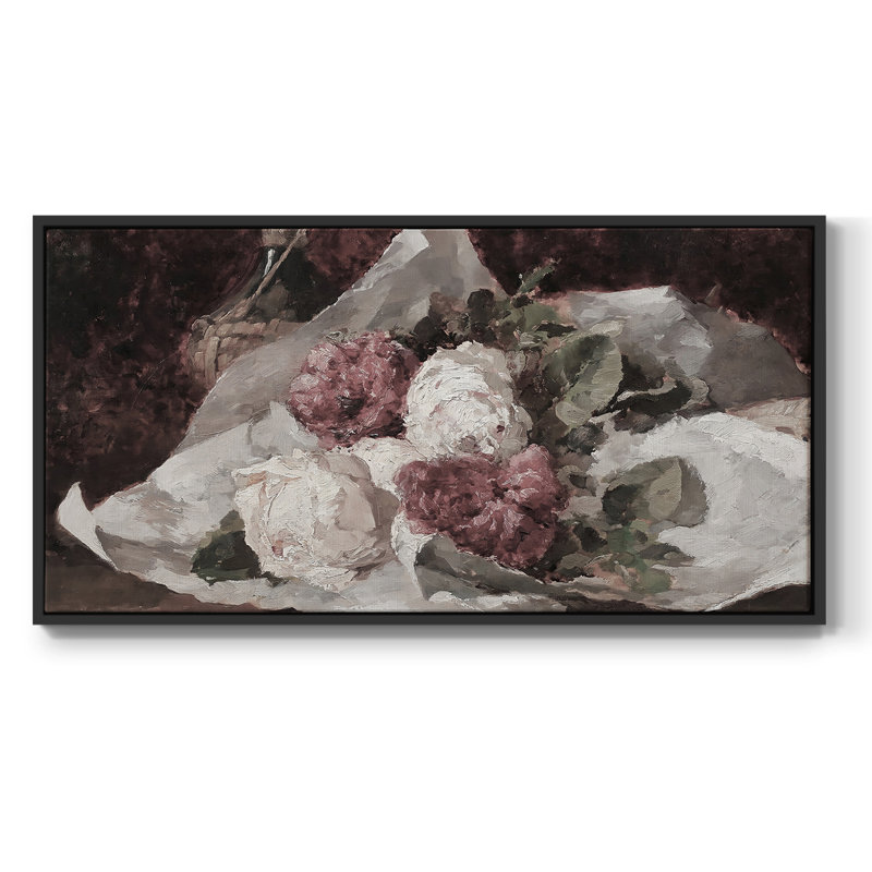Botanical Series-CD XXXVII - Toile tendue avec châssis encadré - Prêt à être accroché, Noir, H 21 po x l 41 po