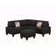 Canapé modulaire 6 pièces, noir-1385707779