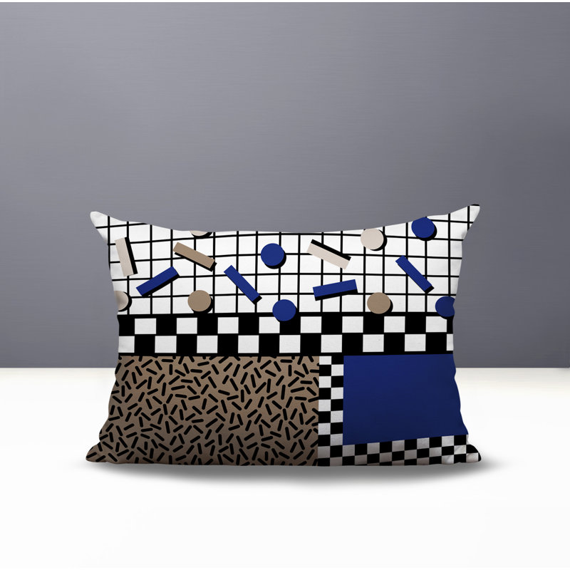 Coussin lombaire intérieur / extérieur Lumo, Rectangle H 14 po x l 20 po, Bleu marine