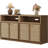 Boho - Rattan Sideboard With Open Storage and Adjustable Shelf