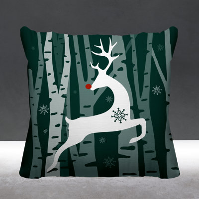 Reindeer Indoor/Outdoor Throw Pillow