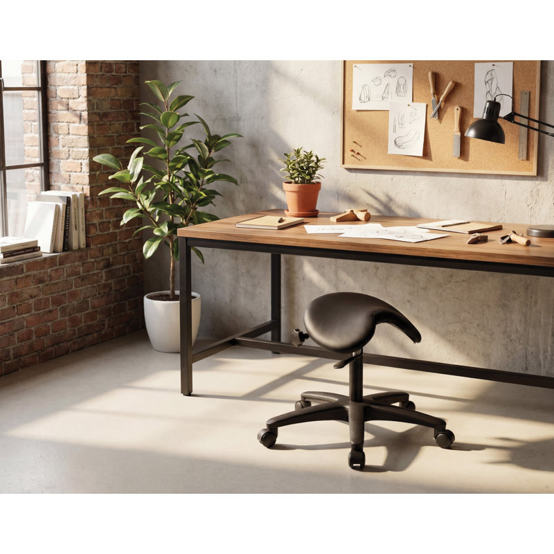 Adjustable Height Ergonomic Stool with Removable Casters/Wheels