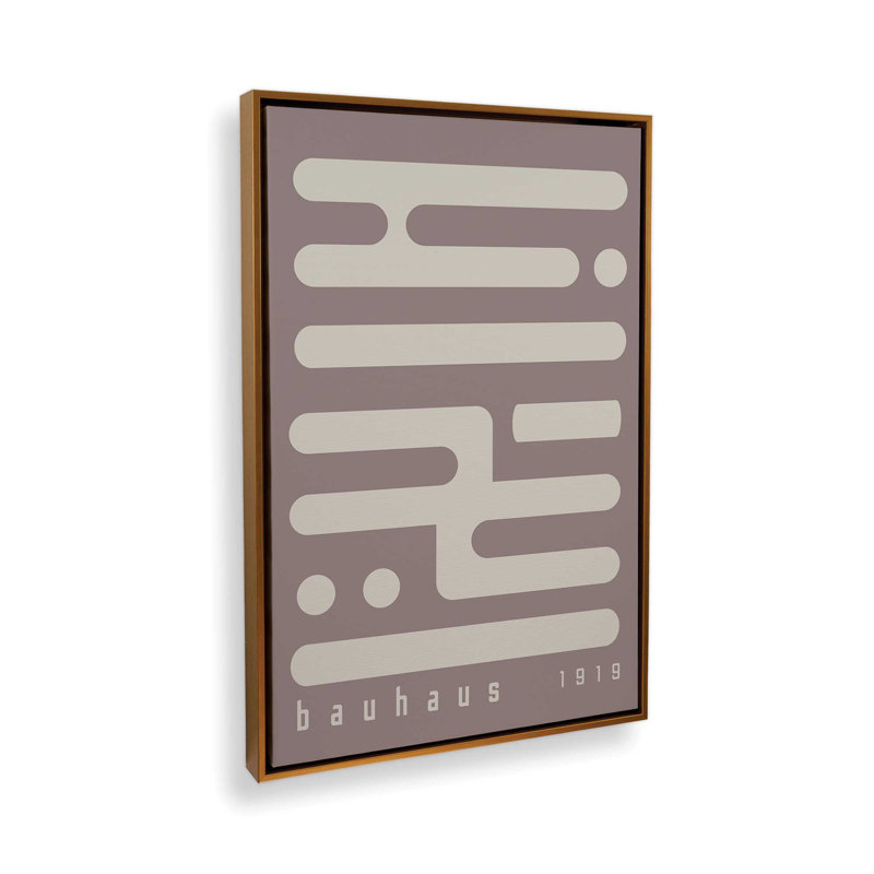 Impression sur toile Warm Taupe Bauhaus Minimalist Circuitry II, H 36,75 po x l 24,75 po x P 1,75 po, Or poli