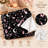 Pink Celestial Flannel Blanket, Crescent Moon Broom Butterfly Floral Pattern on Black, Gentle Throw for Sofa, Bedroom, Lounge Chair and Relaxing, 30 x 40 in-136138766