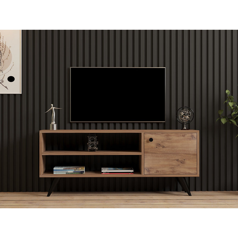 Modern TV Stand with Wall-Mount Option, Atlantic Pine, 47.2 x 19.7 x 11.4 inches | 100% Melamine Coated Particle Board, Thickness: 0.71 inches | Features Multiple Shelves & Additional Storage for Stylish Living Spaces