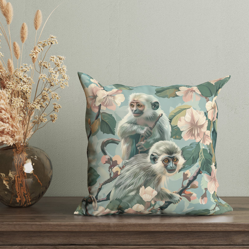 Pastel Jungle Reversible Pillow Cover, 18"H x 18"W