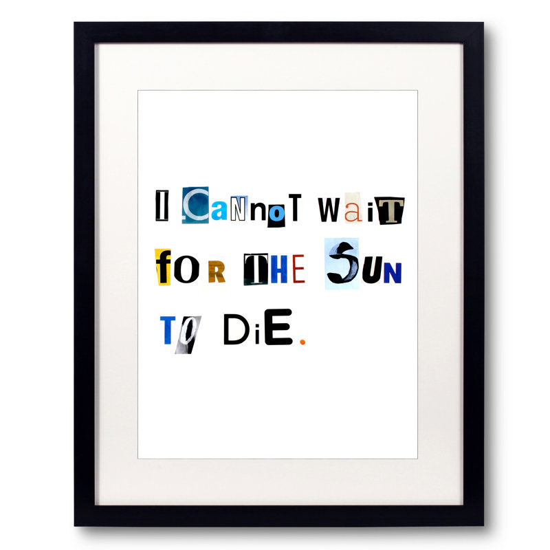 Je ne peux pas attendre que le soleil meure. Par Timothy Buckwalter, 32" H x 24" W
