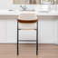 Tabouret de comptoir rembourré avec accoudoirs Devane-123161714