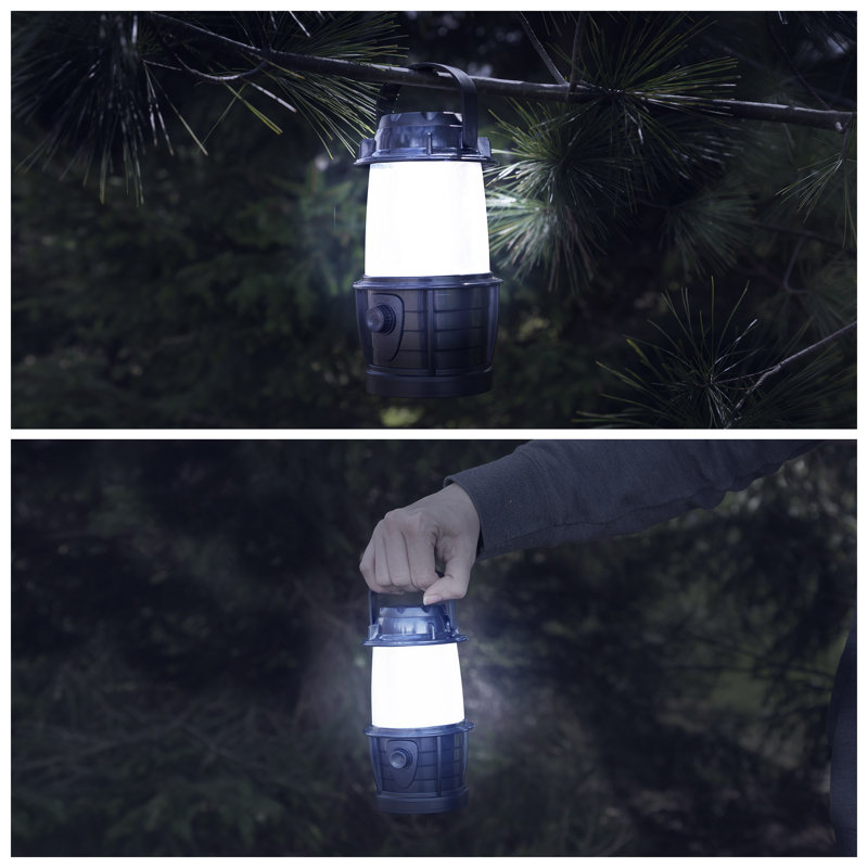 Wakeman Battery-Powered LED Camping Lantern - Adjustable Battery-Powered Lamp - LED Light, Black