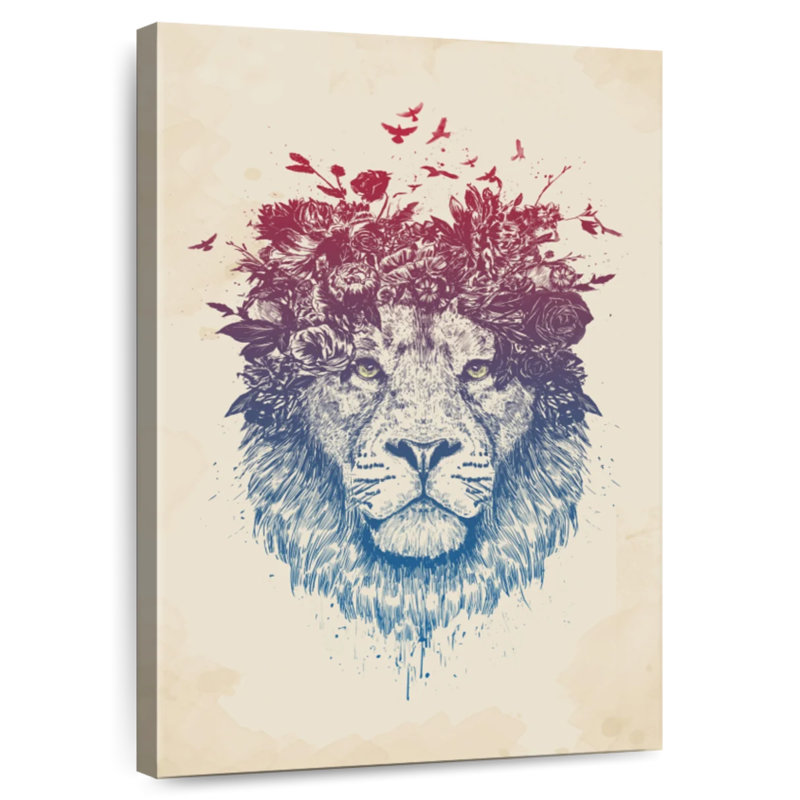 Brampt Floral Lion, 12" H x 8" W