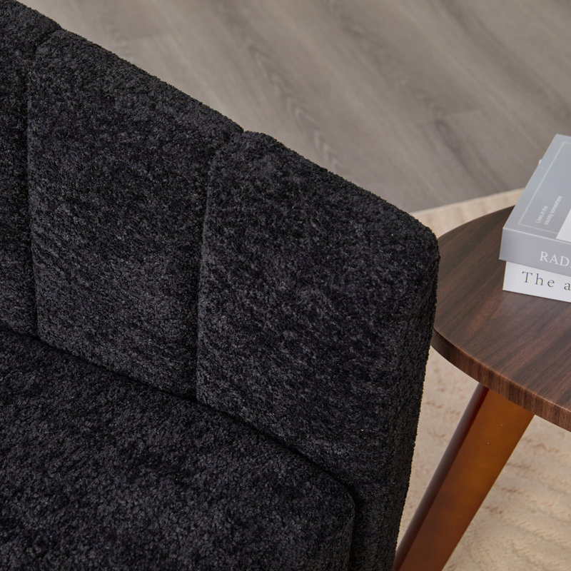 Fauteuil demi-tonneau capitonné 29,9 po, Noir