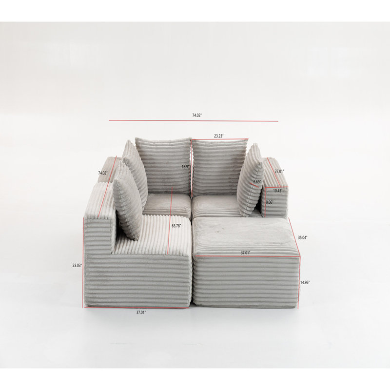 Compressed Sofa:Magic Cube Sofa, Smoke Gray