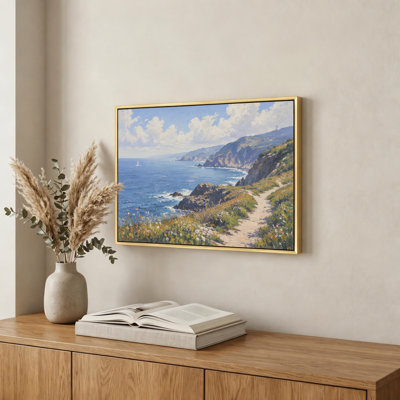 Canvas Floating Picture Frame Modern Black Gold
