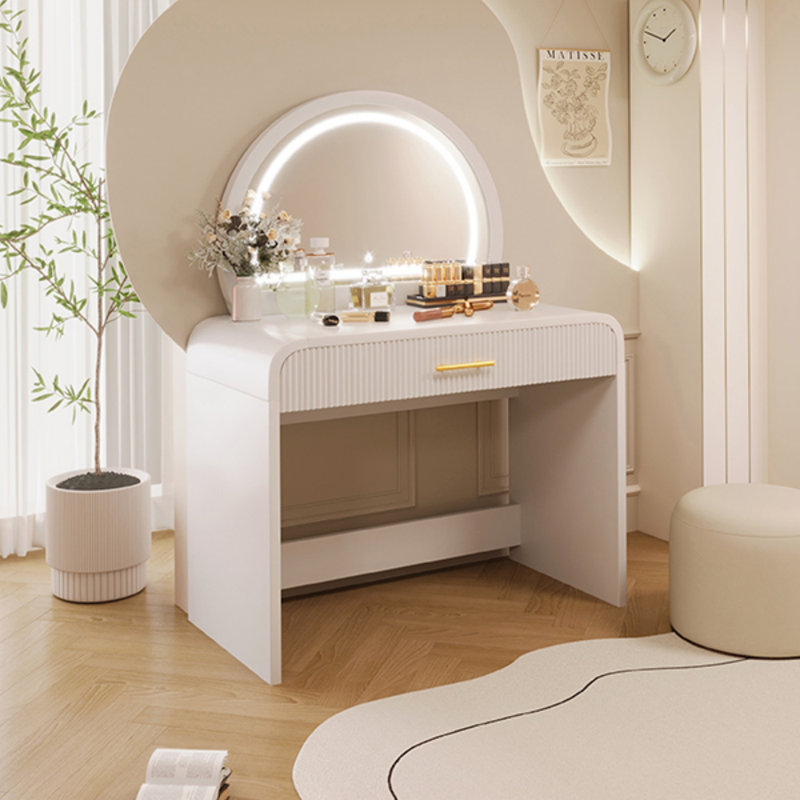 Coiffeuse de 39 po avec miroir et écran tactile, coiffeuse avec tiroir pour chambre à coucher