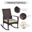 3 Pieces Rocking Chair Table Set Wicker Bistro Set with Coffee Table-22244969