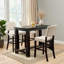 Table rectangulaire à hauteur de comptoir 60 po, 4 places, bois massif noir élégant, style maison de campagne transitionnel
