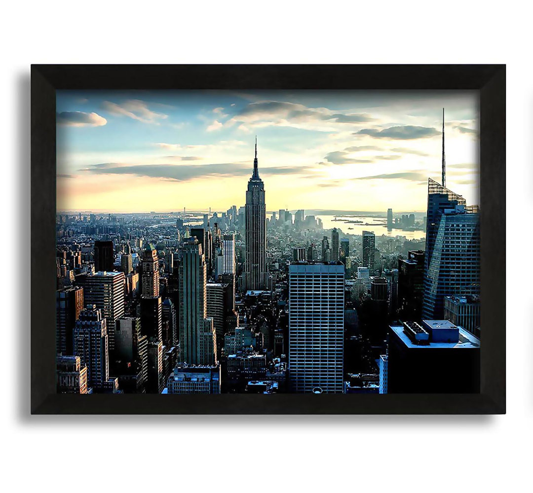 Gerahmtes Leinwandbild New York Blick unter den Himmel