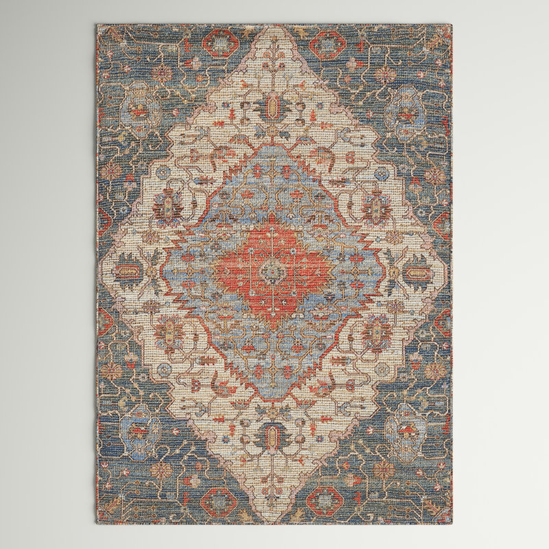 Tapis oriental Gloucester, Rectangle 2 pi 3 po x 3 pi 9 po, Bleu / rouge