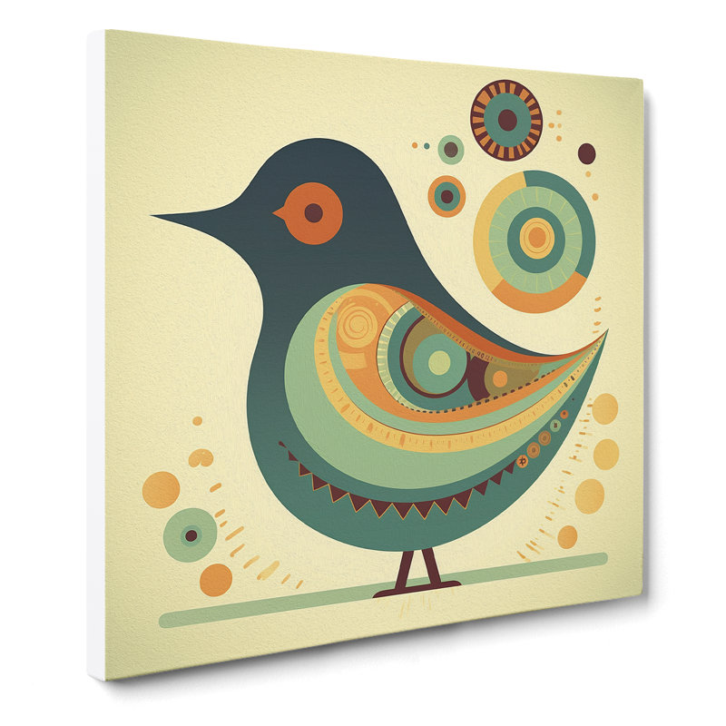 Bird Retro No.1 - Print, 35cm H x 35cm W x 3cm D