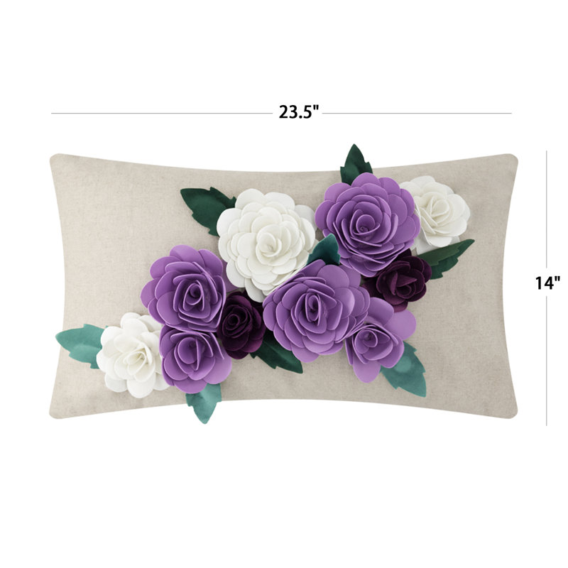 Housse de coussin décoratif, Mauve/blanc